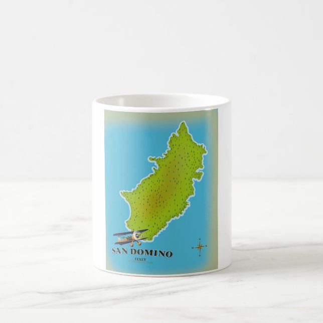 Taza De Café Afiche de viaje del mapa de Elba Italia (Centro)