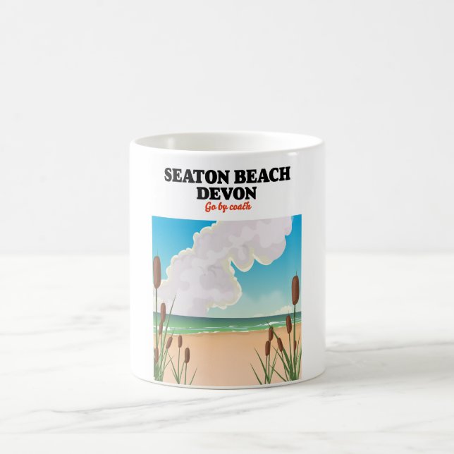 Taza De Café Afiche de viaje del Seaton Beach Dorset (Centro)
