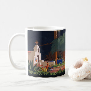 Taza De Café Afiche de viajes - Isla Santa Catalina, California