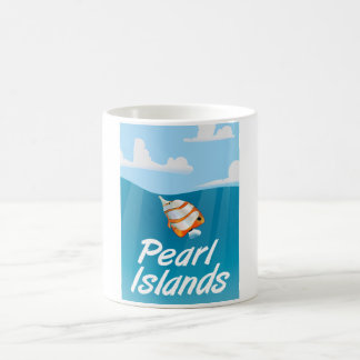 Taza De Café Afiche de viajes tropicales de las islas Perlas.