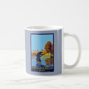 Taza De Café Afiche francés de viajes vintage Fontainebleau Mug