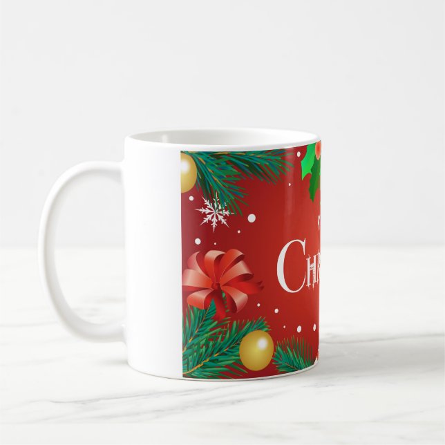 Taza De Café Afiche navideño, Fiesta navideño con caja de regal (Izquierda)