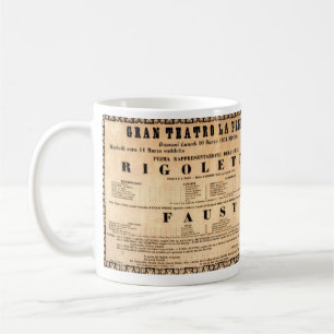 Taza De Café Afiche vintage del estreno de ópera de Rigoletto
