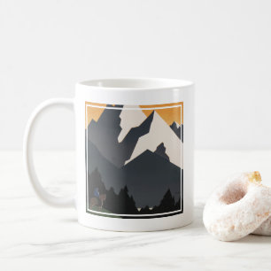 Taza De Café Afiche Vintage Que Promueve Viajes A Montana.