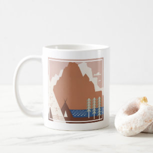 Taza De Café Afiche Vintage Que Promueve Viajes A Montana. 2