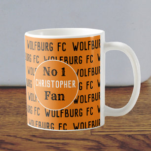 Taza De Café Aficionado al Fútbol o Seguidor de Fútbol Dorado y