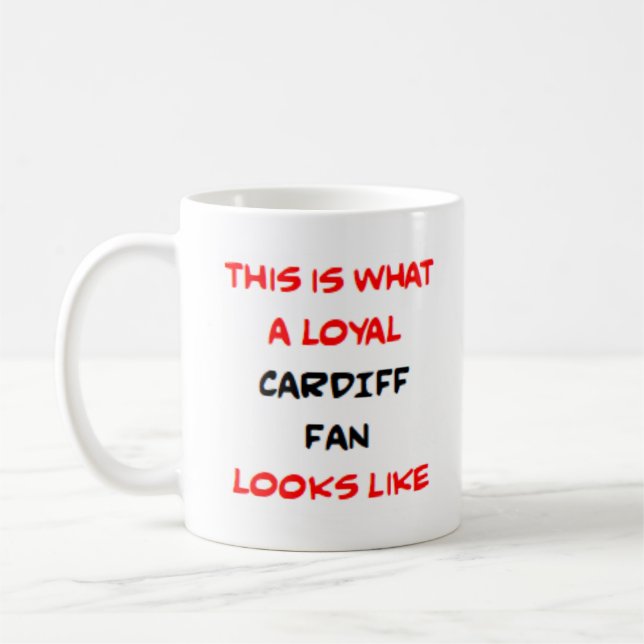Taza De Café aficionado de cardiff, leal (Izquierda)