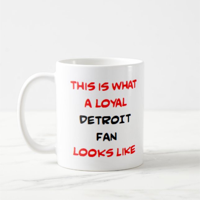 Taza De Café aficionado de Detroit, leal (Izquierda)