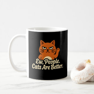Taza De Café Aficionado de Gatos Divertido Gente Asquerosa Los