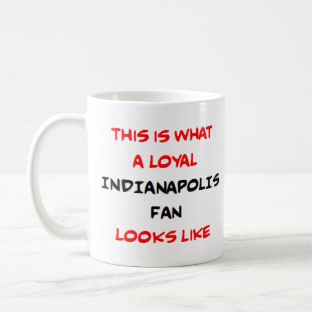Taza De Café aficionado de indianápolis, leal (Izquierda)