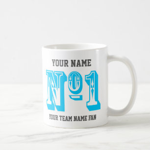 Taza De Café Aficionado del equipo deportivo número 1 de color