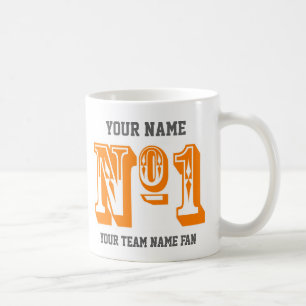 Taza De Café Aficionado personalizado de equipo deportivo númer