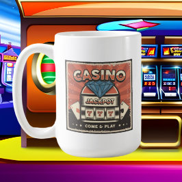 Taza De Café aficionados al juego de retro Casino Coffee Mug