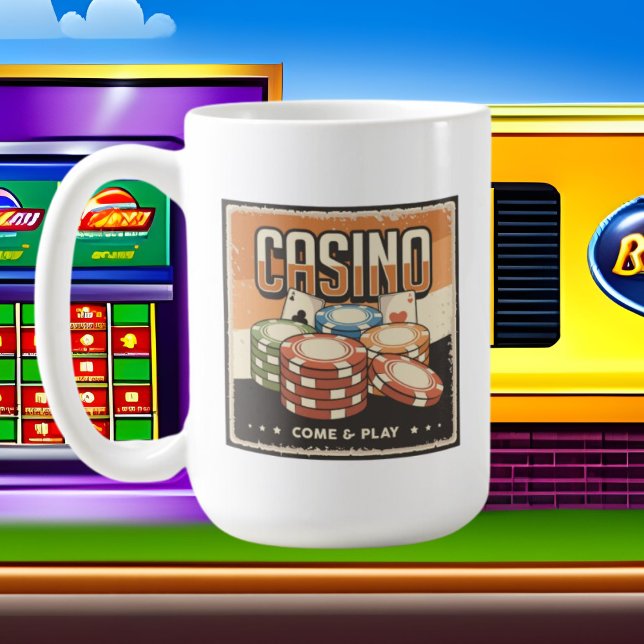 Taza De Café aficionados al juego de retro Casino Coffee Mug (Subido por el creador)