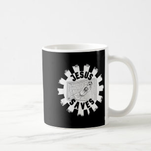 Taza De Café Aficionados de la parodia del fútbol Jesús salva
