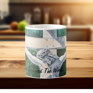 Taza De Café Afirma/Escritura Juan3:16 Arte Original Pintado a