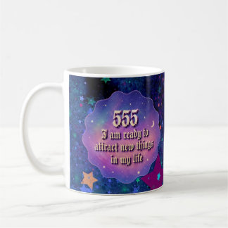 Taza De Café Afirmación de manifestación del número de ángel 55