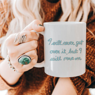 Taza De Café Afirmación Emocional con Letra a Mano en Tinta Azu