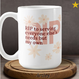 Taza De Café Afirmación floral de Personalizado rosa mínimo mod