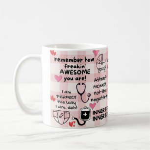 Taza De Café Afirmación graciosa positiva de la enfermera de la