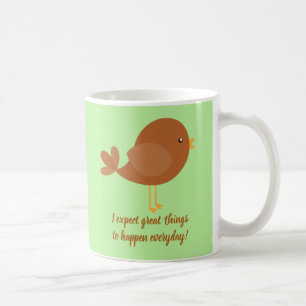 Taza De Café Afirmación positiva sobre el tema de las aves