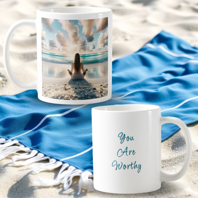 Taza De Café Afirmación positiva | Soy digno del amor (Subido por el creador)