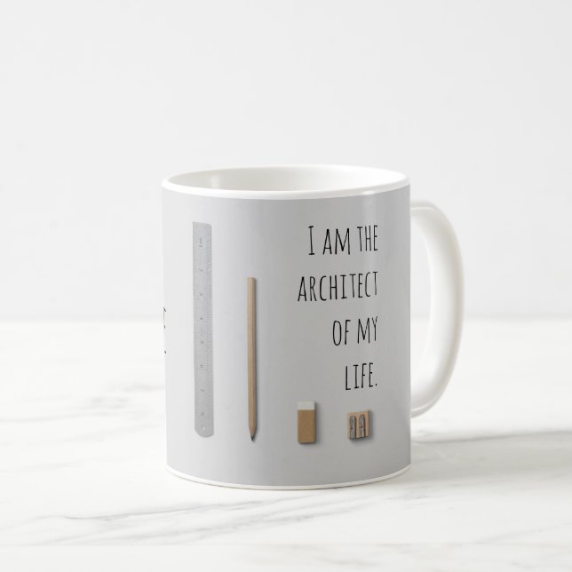 Taza De Café Afirmación soy el arquitecto de mi vida (Anverso derecho)