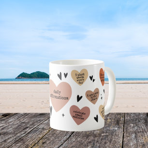 Taza De Café Afirmación y gratitud del Boho Heart Teacher Gift