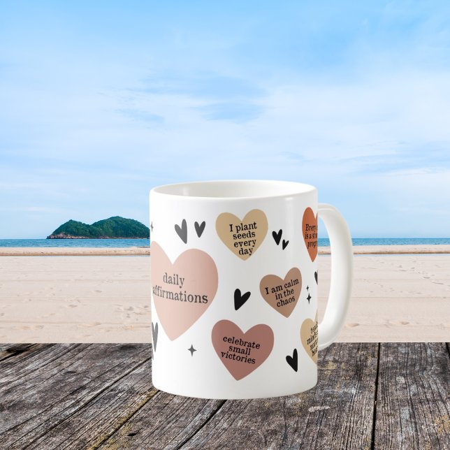 Taza De Café Afirmación y gratitud del Boho Heart Teacher Gift (Subido por el creador)