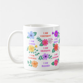 Taza De Café Afirmaciones Crea Tus Propias Cotizaciones Floral 