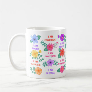 Taza De Café Afirmaciones Crea Tus Propias Cotizaciones Floral 