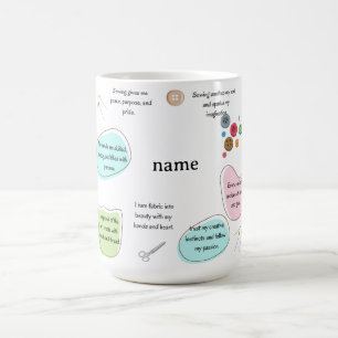 Taza De Café Afirmaciones de costura para artesanos   Citas de 