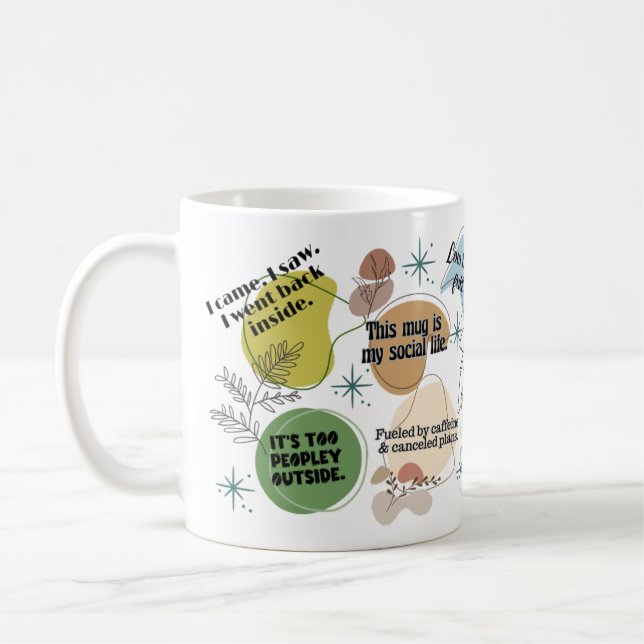 Taza De Café Afirmaciones de introvertido (Izquierda)