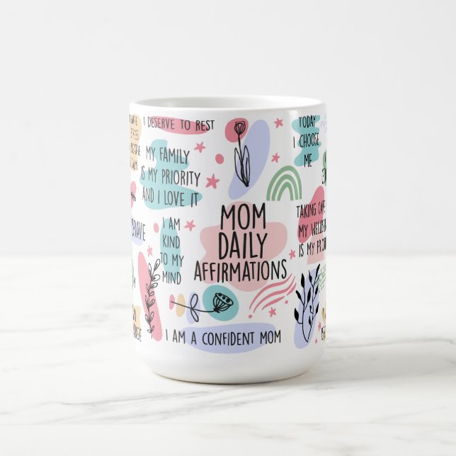 Taza De Café Afirmaciones diarias de mamá inspiradora (Centro)