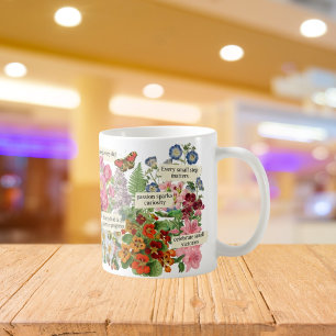 Taza De Café Afirmaciones florales botánicas del profesor de ép