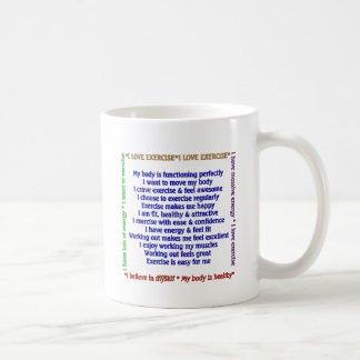 Taza De Café Afirmaciones positivas del ejercicio