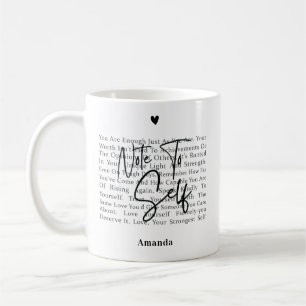 Taza De Café Afirmaciones Positivas Escritura Negra Nota Para M