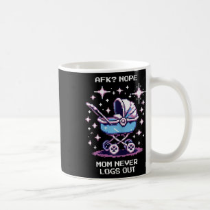 Taza De Café Afk Nope. Mamá nunca cierra la sesión de Pixel Gam