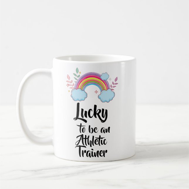 Taza De Café Afortunado De Ser Un Entrenador Atlético (Izquierda)