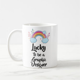 Taza De Café Afortunado De Ser Un Mug Diseñador Gráfico