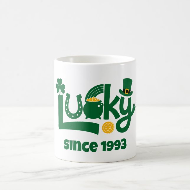 Taza De Café Afortunado desde el año (Centro)