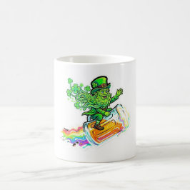 Taza De Café Afortunado en el Amor Paseo del Duende Psicodélico
