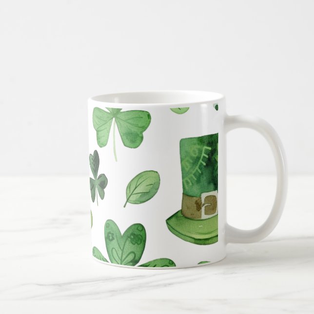 Taza De Café "¡Afortunados Sips con St. Patrick's Shamrock!" (Derecha)
