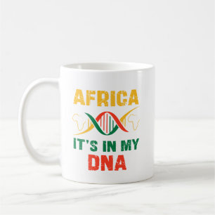 Taza De Café África está en mi ADN Patrimonio africano Orgullo
