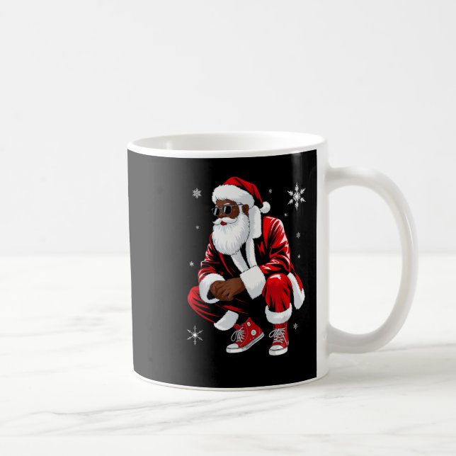 Taza De Café African American Christmas Pajama Xmas Afro Santa  (Derecha)