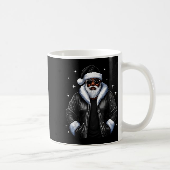 Taza De Café African American Christmas Xmas Afro Santa Claus  (Derecha)
