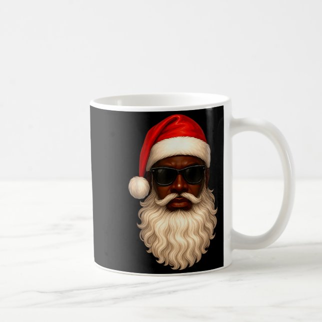 Taza De Café African American Cool Santa Claus Christmas Pajama (Derecha)