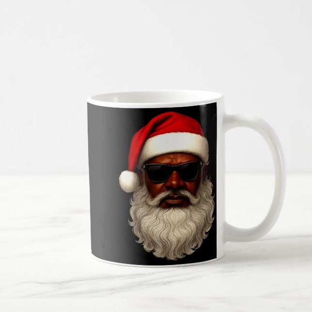 Taza De Café African American Santa Christmas Pajama Cool Black (Derecha)