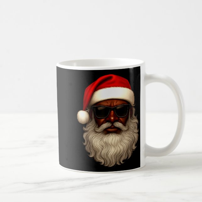 Taza De Café African American Santa Christmas Pajama Cool Black (Derecha)