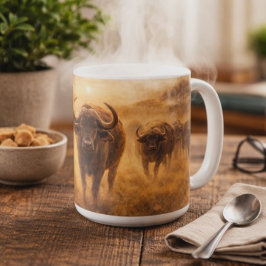 Taza De Café African Buffalo Herd Strength & Unity Wildlife Art